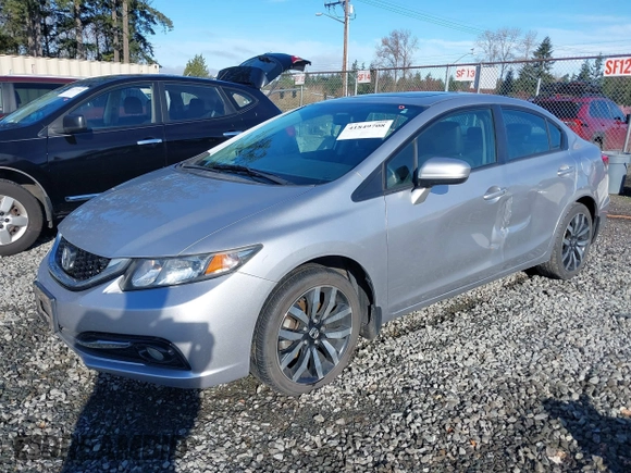 2015 Honda Civic Sedan EX-L with VIN 19XFB2F91FE205512, listed as a IAAI auction lot 41849708 with 122,947 mi miles. Bid and sale history available at carsss.com. Image 17.