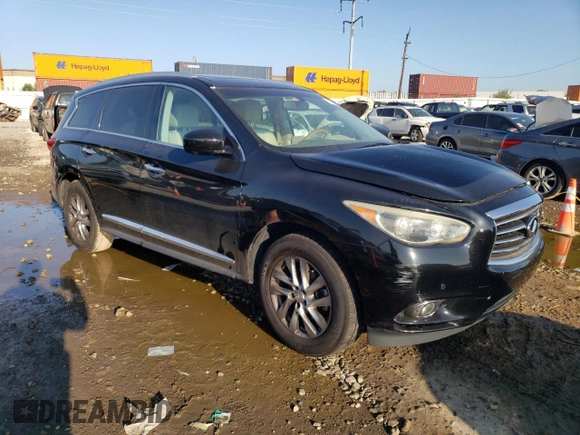 2013 Infiniti JX35 with VIN 5N1AL0MM0DC339401, listed as a Copart auction lot 67927874 with 185,721 mi miles and Salvage Title. Bid and sale history available at carsss.com. Image 4.