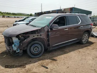 2018 Chevrolet Traverse Premier with VIN 1GNEVJKW6JJ278385, listed as a Copart auction lot 59166805 with 140,516 mi miles and Salvage title. Bid and sale history available at DreamBid. Image 1.