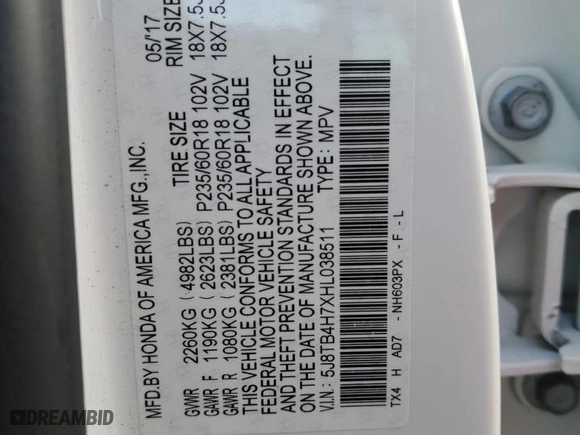 2017 Acura RDX w/Advance Pkg with VIN 5J8TB4H7XHL038511, listed as a Copart auction lot 88698965 with 89,763 mi miles and Salvage Title. Bid and sale history available at carsss.com. Image 14.