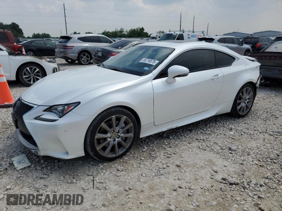 2015 Lexus RC 350 F Sport with VIN JTHHE5BCXF5000574, listed as a Copart auction lot 55218575 with 96,835 mi miles and Salvage title. Bid and sale history available at DreamBid. Image 1.