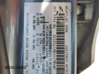 2013 Mazda 3 i SV with VIN JM1BL1TF8D1752535, listed as a Copart auction lot 52897985 with Not Provided miles and Clean Title. Bid and sale history available at DreamBid. Image 12.