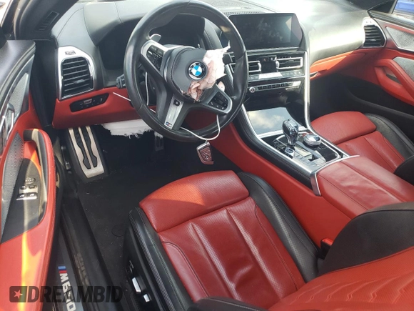 2019 BMW 8 Series M850i xDrive with VIN WBABC4C51KBU96056, listed as a Copart auction lot 71490104 with Not Provided miles and Salvage Title. Bid and sale history available at carsss.com. Image 8.