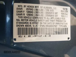 2004 Honda Odyssey EX-L z VIN 5FNRL18944B047627, wystawiony jako IAAI lot #42589724 z przebiegiem 224 371 mil mil oraz . Historia ofert i sprzedaży dostępna na DreamBid. Obrazek 9.