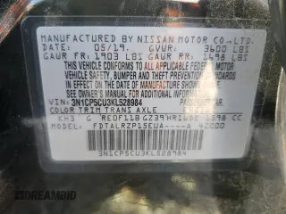 2019 Nissan Kicks S with VIN 3N1CP5CU3KL528984, listed as a Copart auction lot 47697585 with 61,289 mi miles and Salvage Title. Bid and sale history available at carsss.com. Image 14.