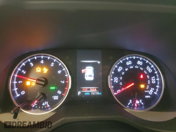 2019 Toyota RAV4 LE with VIN 2T3G1RFV4KW062552, listed as a Copart auction lot 54140175 with 75,770 mi miles and Non Repairable. Bid and sale history available at DreamBid. Image 9.