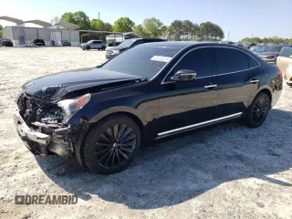 2014 Hyundai Equus Signature with VIN KMHGH4JH8EU073826, listed as a Copart auction lot 52123215 with 144,477 mi miles and Salvage Title. Bid and sale history available at DreamBid. Image 1.