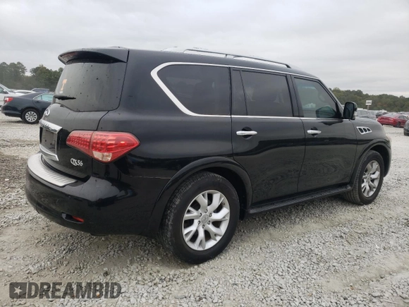 2012 Infiniti QX56 7-passenger with VIN JN8AZ2NF9C9519801, listed as a Copart auction lot 78795434 with 148,902 mi miles and Salvage Title. Bid and sale history available at carsss.com. Image 3.