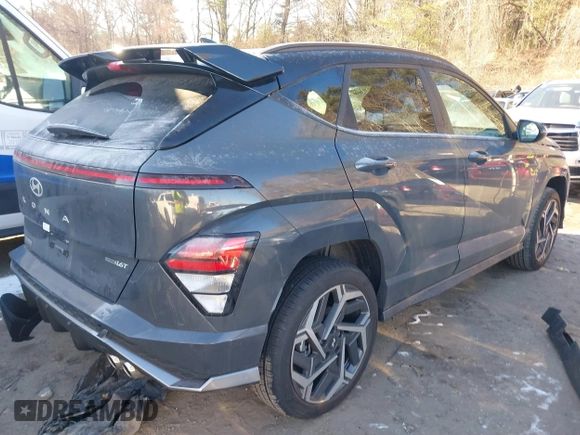 2024 Hyundai Kona N Line with VIN KM8HACA33RU166301, listed as a IAAI auction lot 41311648 with 489 mi miles. Bid and sale history available at carsss.com. Image 4.