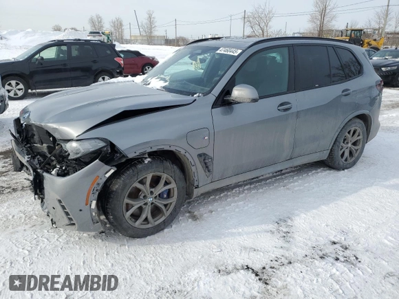 2024 BMW X5 xDrive50e with VIN 5UX43EU04R9W07266, listed as a Copart auction lot 47460445 with 0 mi miles and Salvage Title. Bid and sale history available at carsss.com. Image 1.