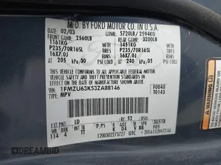 2003 Ford Explorer XLT с VIN 1FMZU63K53ZA88146, выставлен на аукционе IAAI как лот 41339470 с пробегом 181 644 миль миль и . История ставок и продаж доступна на DreamBid. Изображение 9.