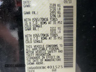 2011 Nissan Frontier S with VIN 1N6AD0ER3BC401525, listed as a Copart auction lot 64063005 with 98,902 mi miles and Salvage title. Bid and sale history available at DreamBid. Image 12.