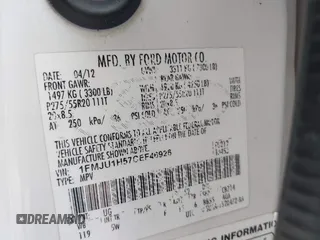 2012 Ford Expedition XLT с VIN 1FMJU1H57CEF46926, выставлен на аукционе IAAI как лот 42200761 с пробегом 256 102 миль миль и . История ставок и продаж доступна на DreamBid. Изображение 9.