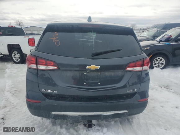2022 Chevrolet Equinox LT with VIN 3GNAXUEV8NS228668, listed as a Copart auction lot 46578175 with 38,436 mi miles and Salvage Title. Bid and sale history available at carsss.com. Image 6.