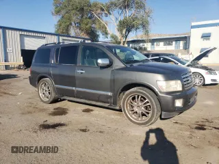 2005 Infiniti QX56 with VIN 5N3AA08A05N809025, listed as a Copart auction lot 70888204 with 0 mi miles and Salvage Title. Bid and sale history available at carsss.com. Image 4.