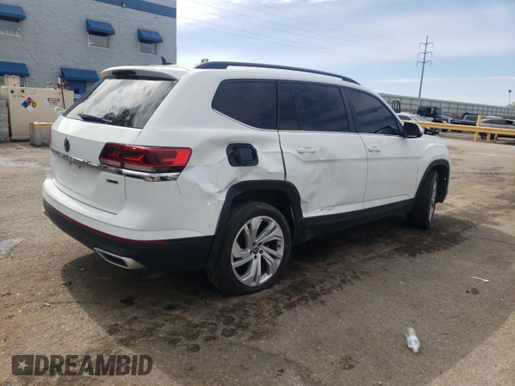 2021 Volkswagen Atlas SE with VIN 1V2HR2CA4MC583846, listed as a Copart auction lot 56176645 with 75,026 mi miles and Salvage title. Bid and sale history available at DreamBid. Image 3.