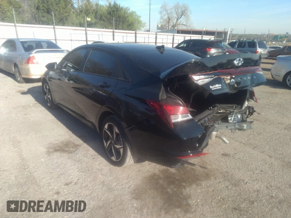 2023 Hyundai Elantra SEL with VIN KMHLS4AG1PU424103, listed as a IAAI auction lot 39127549 with 9,355 mi miles and . Bid and sale history available at DreamBid. Image 3.