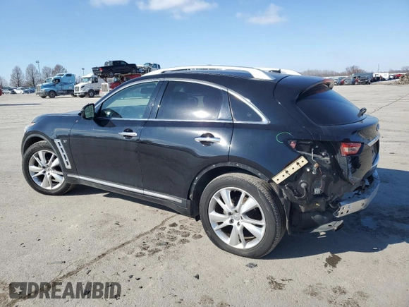 2014 Infiniti QX70 with VIN JN8CS1MU7EM450274, listed as a Copart auction lot 42516735 with 173,483 mi miles and Salvage Title. Bid and sale history available at DreamBid. Image 2.
