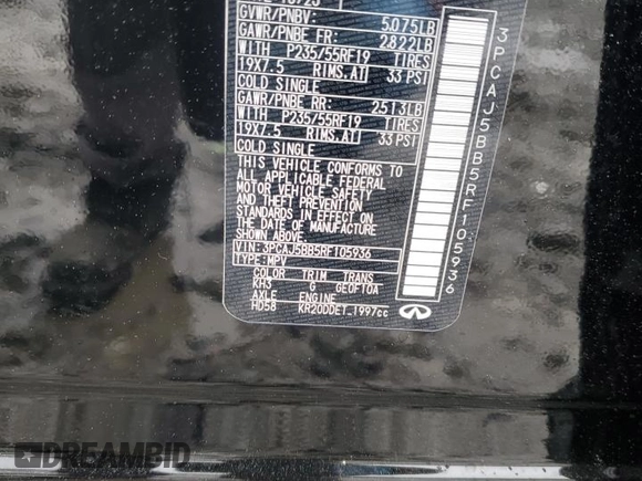 2024 Infiniti QX50 Luxe с VIN 3PCAJ5BB5RF105936, выставлен на аукционе Copart как лот 57725935 с пробегом 4 084 миль миль и Списание • Salvage title. История ставок и продаж доступна на DreamBid. Изображение 14.