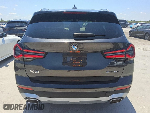 2024 BMW X3 sDrive30i with VIN 5UX43DP05R9X15031, listed as a Copart auction lot 56055855 with 17,094 mi miles and Clean Title. Bid and sale history available at DreamBid. Image 6.