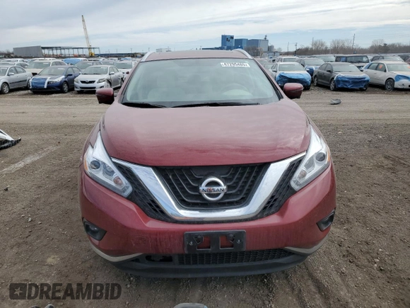 2017 Nissan Murano SL with VIN 5N1AZ2MH2HN198015, listed as a Copart auction lot 47295485 with 47,946 mi miles and Salvage Title. Bid and sale history available at carsss.com. Image 5.