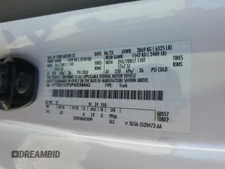 2023 Ford F-150 XL with VIN 1FTEX1CP3PKE58842, listed as a Copart auction lot 44503125 with 63,909 mi miles and Salvage title. Bid and sale history available at DreamBid. Image 12.
