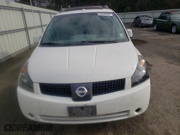 2006 Nissan Quest S Special Edition with VIN 5N1BV28UX6N126094, listed as a Copart auction lot 84934494 with 194,706 mi miles and Salvage Title. Bid and sale history available at carsss.com. Image 5.