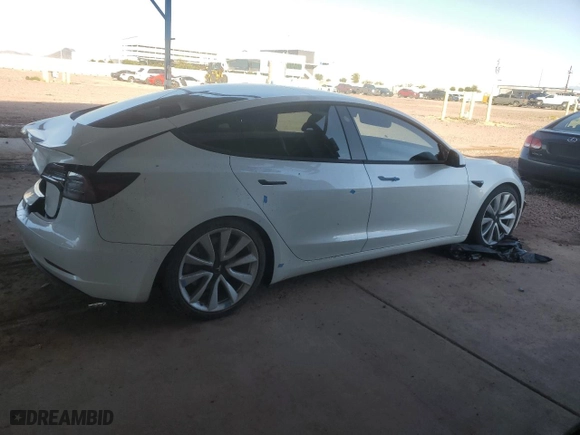 2020 Tesla Model 3 Standard Range Plus with VIN 5YJ3E1EA6LF634330, listed as a Copart auction lot 48435625 with NaN miles and Salvage Title. Bid and sale history available at carsss.com. Image 3.