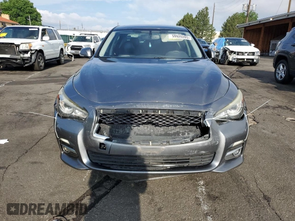2014 Infiniti Q50 Premium with VIN JN1BV7AP3EM691249, listed as a Copart auction lot 59920285 with 168,208 mi miles and Salvage title. Bid and sale history available at DreamBid. Image 5.