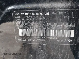 2019 Mitsubishi Mirage ES z VIN ML32A3HJ6KH015050, wystawiony jako IAAI lot #42356249 z przebiegiem 54 075 mil mil oraz . Historia ofert i sprzedaży dostępna na DreamBid. Obrazek 9.