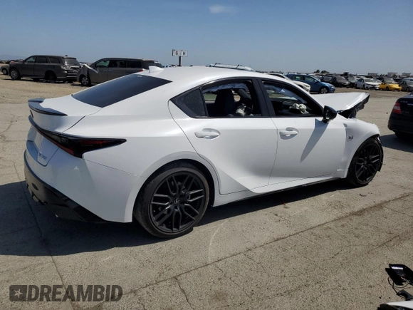2024 Lexus IS 350 F Sport with VIN JTHGZ1B24R5075808, listed as a Copart auction lot 56890975 with 8,781 mi miles and Salvage title. Bid and sale history available at DreamBid. Image 3.