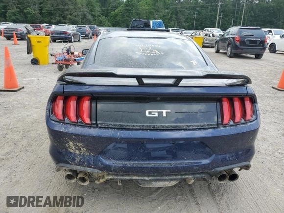 2018 Ford Mustang GT with VIN 1FA6P8CF9J5127828, listed as a Copart auction lot 53874405 with 76,996 mi miles and Salvage title. Bid and sale history available at DreamBid. Image 6.