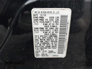 2011 Nissan Rogue SV with VIN JN8AS5MT7BW170697, listed as a IAAI auction lot 41980355 with 179,787 mi miles. Bid and sale history available at carsss.com. Image 9.