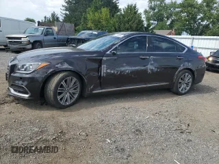 2018 Genesis G80 3.8L with VIN KMHGN4JE0JU254041, listed as a Copart auction lot 69163034 with 32,484 mi miles and Salvage Title. Bid and sale history available at carsss.com. Image 1.