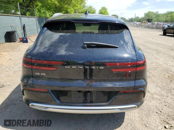 2024 Genesis GV70 Advanced with VIN 5NMMCET14RH003393, listed as a Copart auction lot 55646735 with 7,773 mi miles and Salvage title. Bid and sale history available at DreamBid. Image 6.