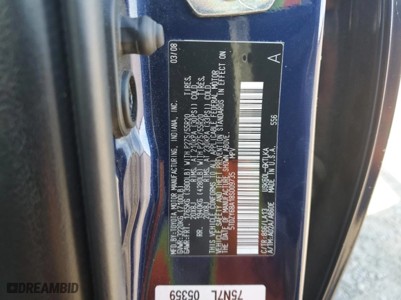 2008 Toyota Sequoia Ltd with VIN 5TDZY68A18S009735, listed as a Copart auction lot 89323715 with 185,427 mi miles and Salvage Title. Bid and sale history available at carsss.com. Image 13.
