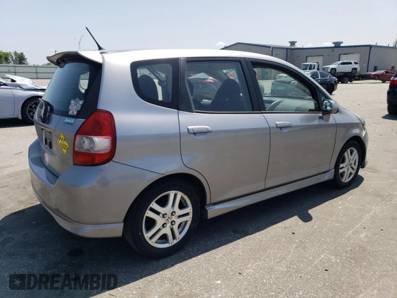 2007 Honda Fit Sport with VIN JHMGD38657S058051, listed as a Copart auction lot 69014644 with 189,714 mi miles and Salvage Title. Bid and sale history available at carsss.com. Image 3.