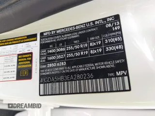 2014 Mercedes-Benz M 350 с VIN 4JGDA5HB3EA280236, выставлен на аукционе IAAI как лот 42540269 с пробегом 64 733 миль миль и . История ставок и продаж доступна на DreamBid. Изображение 9.