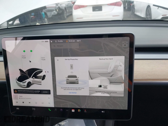 2022 Tesla Model 3 with VIN 5YJ3E1EA7NF108758, listed as a IAAI auction lot 41824437 with Not Provided miles. Bid and sale history available at carsss.com. Image 18.
