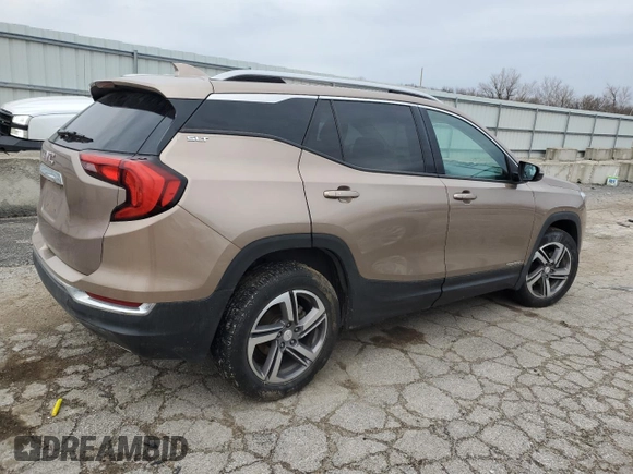 2018 GMC Terrain SLT with VIN 3GKALPEV6JL313796, listed as a Copart auction lot 44714555 with 103,557 mi miles and Salvage Title. Bid and sale history available at DreamBid. Image 3.