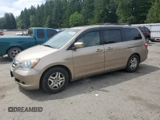 2006 Honda Odyssey EX-L z VIN 5FNRL38746B422252, wystawiony jako Copart lot #60354295 z przebiegiem 180 839 mil mil oraz Czysty tytuł • Clean title. Historia ofert i sprzedaży dostępna na DreamBid. Obrazek 1.