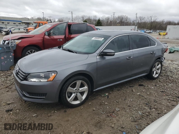 2013 Volkswagen Passat SE with VIN 1VWBH7A38DC086825, listed as a Copart auction lot 49668035 with 119,005 mi miles and Salvage title. Bid and sale history available at DreamBid. Image 1.