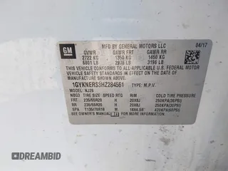 2017 Cadillac XT5 Premium Luxury AWD z VIN 1GYKNERS3HZ284561, wystawiony jako IAAI lot #41887147 z przebiegiem 119 189 mil mil oraz . Historia ofert i sprzedaży dostępna na DreamBid. Obrazek 9.