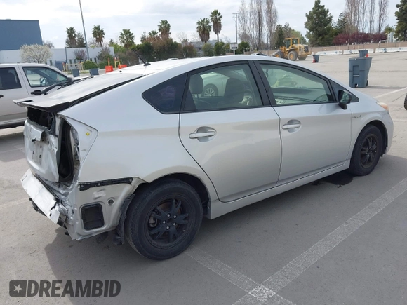 2012 Toyota Prius One with VIN JTDKN3DU4C5507872, listed as a IAAI auction lot 41739495 with 193,561 mi miles. Bid and sale history available at carsss.com. Image 4.