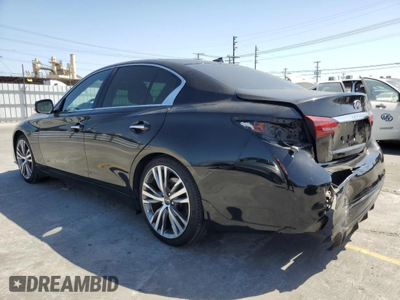 2021 Infiniti Q50 Signature Edition with VIN JN1EV7CP7MM700303, listed as a Copart auction lot 58534285 with 44,081 mi miles and Salvage title. Bid and sale history available at DreamBid. Image 2.