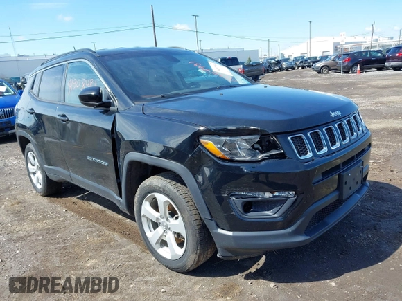 2020 Jeep Compass Latitude with VIN 3C4NJDBB6LT219710, listed as a IAAI auction lot 41907981 with 41,256 mi miles. Bid and sale history available at carsss.com. Image 1.