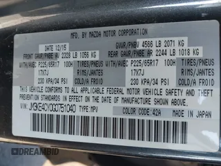 2016 Mazda CX-5 Touring with VIN JM3KE4CY0G0751040, listed as a IAAI auction lot 41290780 with 136,689 mi miles. Bid and sale history available at carsss.com. Image 9.