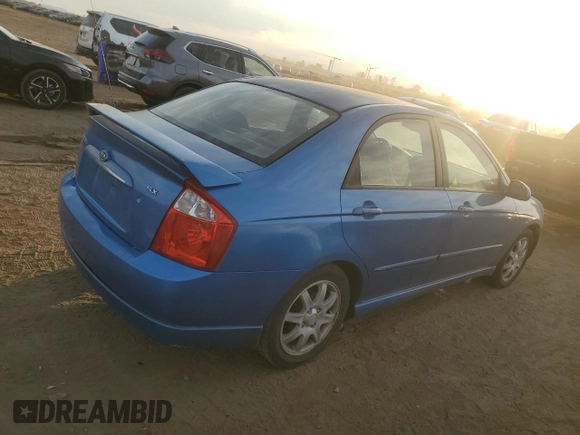 2006 Kia Spectra EX with VIN KNAFE121965262406, listed as a Copart auction lot 74614214 with 181,029 mi miles and Salvage Title. Bid and sale history available at carsss.com. Image 3.