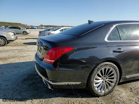 2018 Genesis G90 3.3T Premium with VIN KMHG34JA9JU043049, listed as a Copart auction lot 76592864 with 95,999 mi miles and Salvage Title. Bid and sale history available at carsss.com. Image 13.