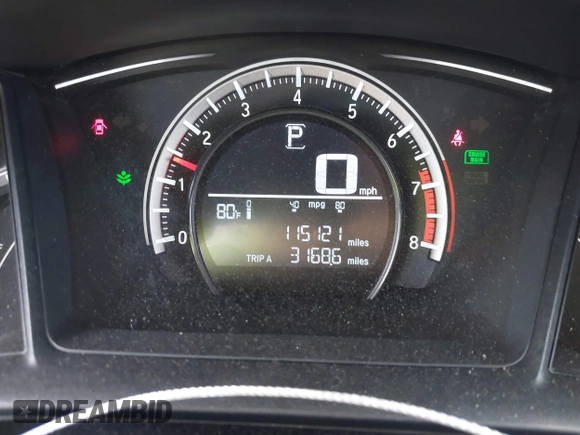 2016 Honda Civic Sedan LX with VIN 2HGFC2F58GH501113, listed as a IAAI auction lot 41826725 with 115,121 mi miles. Bid and sale history available at carsss.com. Image 7.